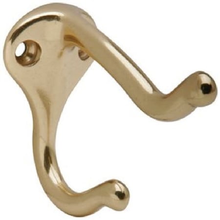 Ives Commercial Aluminum Coat and Hat Hook Bright Brass Finish 571A3